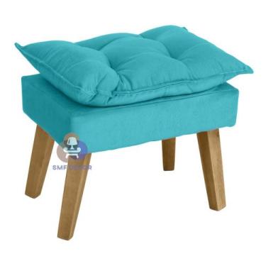 Imagem de Puff Banqueta Decorativa e apoio para pés Glamour Opala Com Fibra de S