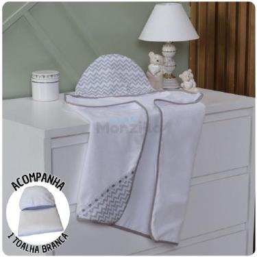 Imagem de KIT 2 Toalhas de Banho Capuz Bebê Estampas - Monzilo Baby Kids, Chevro