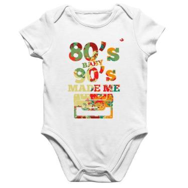 Imagem de Body Bebê Algodão 80's Baby 90's made me - Foca na Moda, Branco, M