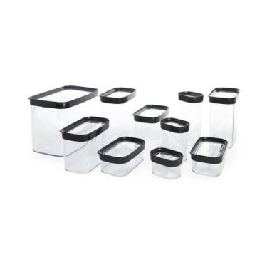 Imagem de Kit Conjunto Cozinha 10 Potes Herméticos de Acrílico para Mantimentos 