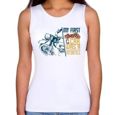Imagem de Regata Feminina My First Car Was A Motorcycle - Foca na Moda, Branco, 