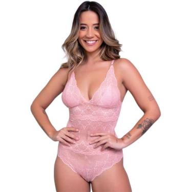 Imagem de Body Vekyo Transparente Renda Decote Blogueira, P, Rosa, Mulher