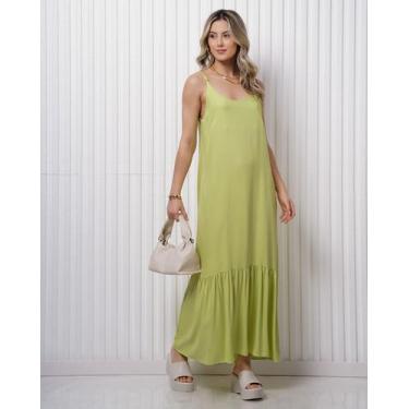 Imagem de Vestido Longo Liso - 2404-L - INVENTTA, Verde, P