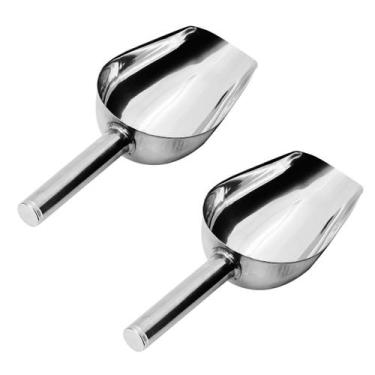 Imagem de Kit 2un Pá Para Gelo Inox Pegador Grande Para Balde De Gelo - clink,  