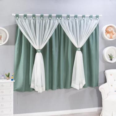 Imagem de Cortina para Quarto Infantil 2 Mts Voil e Forro Algodão - Beatriz Baby