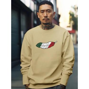 Imagem de Blusa De Frio Moletom Masculino Sem Capuz Careca Flanelado Algodão Pen