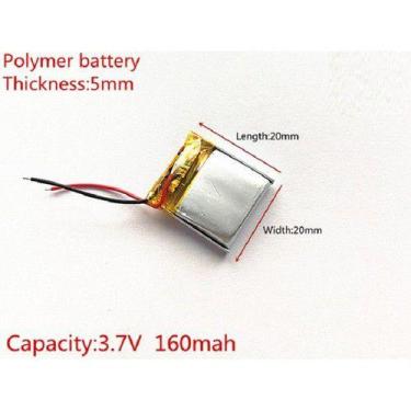 Imagem de Bateria  160 Mah 3,7v Com 2 Fios  5mm X 20mm X 20mm 502020 - KMIG