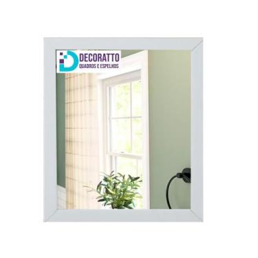 Imagem de Espelho 20x25 Moldura branca para casa, decoração, sala, banheiro - De