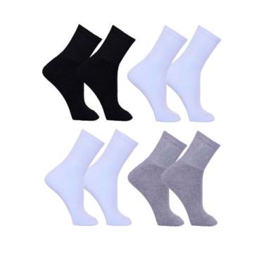 Imagem de Kit 12 Pares De Meias Masculinas Grossas Cano Alto Longo Em Algodão Of