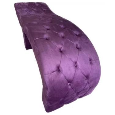 Imagem de Maca para Estética Luxo Veludo Roxa com Capitone Estofados Boutique BK