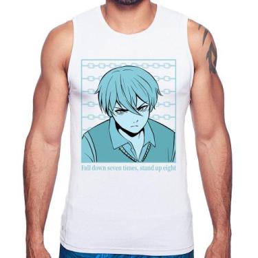 Imagem de Regata Fall Down Seven Times, Stand Up Eight - Foca na Moda, Branco, M