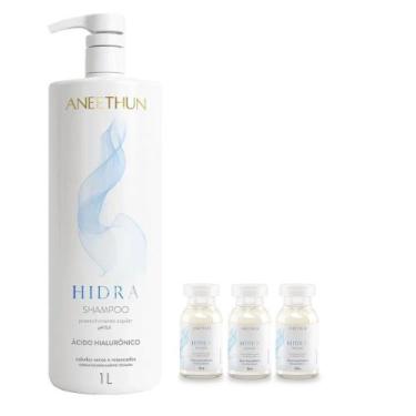 Imagem de Kit Aneethun Hidra - Shampoo 1L + Ampolas 13ml (3Unidades)