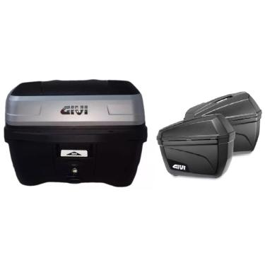 Imagem de BAU DE MOTO MONOLOCK 33L TRAFFIC III T33NBR CAPACETE + BAU 22L LATERAL E-22N GIVI dominar 400 gs300 versys300 twister300