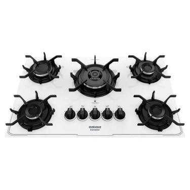 Imagem de Cooktop A Gas 5 Bocas Itatiaia Itamaster Tripla Chama Branco