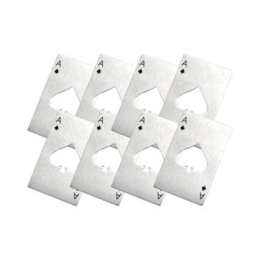 Imagem de Kit 8 Abridor De Garrafa Cerveja Carta Baralho As Espadas Aço Inox Met