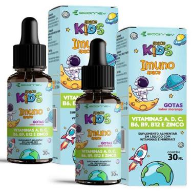 Imagem de 2x Imuno Kids Vit B6 B9 B12 A D C Gotas Formula Natural Vegana 30ml Ec