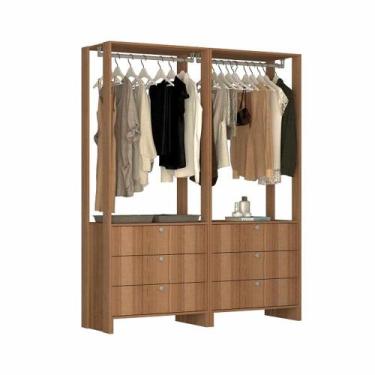 Imagem de Closet com 2 Cabideiros e 6 Gavetas EY102-102 Linha Yes Emovell, Monta