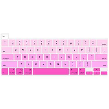 Imagem de Capa de teclado WYGCH para MacBook Pro de 16 polegadas, versão 2019 A2141 com teclado de silicone Touch Bar, protetor fino premium para MacBook Pro de 13 polegadas, modelo A2289/A2251 (versão 2020), Rainbow pink