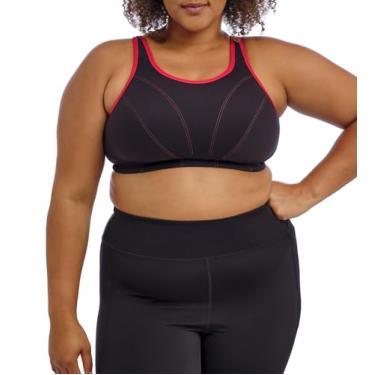 Imagem de Goddess Sutiã esportivo feminino plus size sem fio macio, Preto, 42DDD