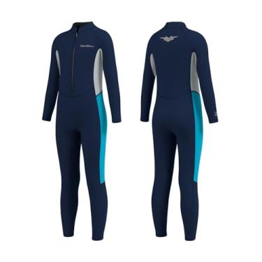 Imagem de Seaskin Roupa de mergulho infantil para meninos e meninas, roupa de banho térmica de 2 mm com zíper frontal