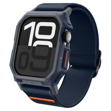 Imagem de Spigen Lite Fit Pro para Apple Watch Series 11/10 46mm Capa com Pulseira Proteção TPU Durável com Pulseira Tecido Leve - Azul Marinho
