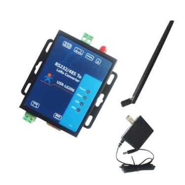 Imagem de Lubeby Smart Serial RS232 RS485 para LoRa conversor ponto a ponto terminal de transmissão LoRa USR-LG206-H-P 803~930MHz (USR-LG206-H-P * 1 conjunto (com antena dobrável))