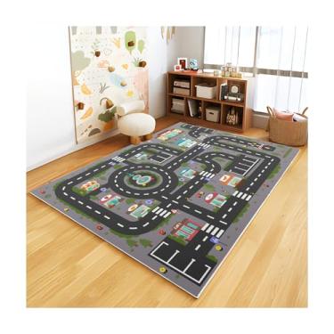 Imagem de BYINGWD Tapete Infantil Analógico Abc, Tapete para Sala de Jogos, Tapete para Carro, Tapete para Brincar, Vida Na Cidade, Tapete para Carros, Mapa Divertido da Cidade, Tapete para Quarto de Meninos(47