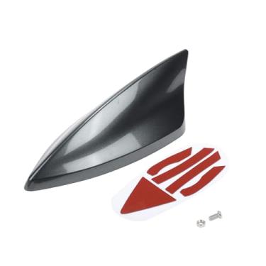 Imagem de VekAuto Antena de barbatana de tubarão, antena de teto de sinal AM/FM universal para carro, carro, SUV, caminhão, off-road, material ABS com base adesiva, cinza escuro