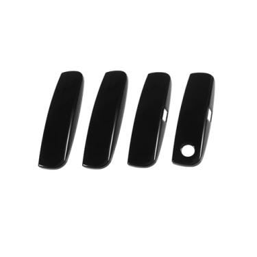 Imagem de Partuto Capa de acabamento de maçaneta externa externa preta brilhante frontal traseira esquerda direita 4 peças para Dodge Charger 2011-2021 substituição