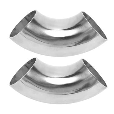 Imagem de Motoforti 2 peças 90 graus curva mandril cotovelo carro modificado tubo de escape tubulação 5.1 cm espessura OD 1,5 mm/16GA 51x145x1,5 mm 201 aço inoxidável 201 peças