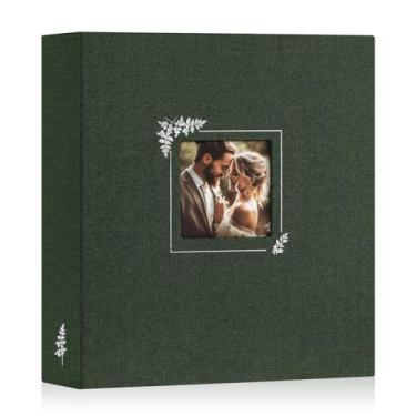 Imagem de Lanpn álbum de fotos de scrapbook 8,5 x 11, capa de design de janela de linho carga superior pasta de 3 argolas álbum de fotos livro de fotos 8,5 x 11 polegadas com 30 mangas de plástico 60