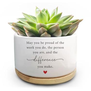 Imagem de Jutasty Engraçado vaso de plantas suculentas, presentes de plantador de flores de cacto, presentes de agradecimento para colegas de trabalho, presentes inspiradores de agradecimento para mulheres,