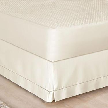Imagem de Saia para Cama Box Solteiro Ponto Palito - Palha - Bia Enxovais