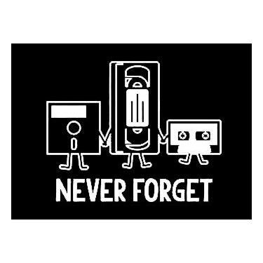 Imagem de Never Forget Funny Floppy Disc VHS Casette Makarios LLC |Carros Caminhões Vans Paredes Laptop MKR| Branco |5,5 x 4,5|MKR916