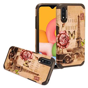 Imagem de CELZEN - Para Samsung Galaxy A01 SM-A015 - Capa de telefone com imagem híbrida - Torre Eiffel AD1