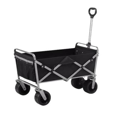 Imagem de carroça Carrinho de vagão simples com rodas, dobrável, para acampamento, jardim, grande tração, vagão utilitário para mercearia, sem necessidade de montagem dobrável