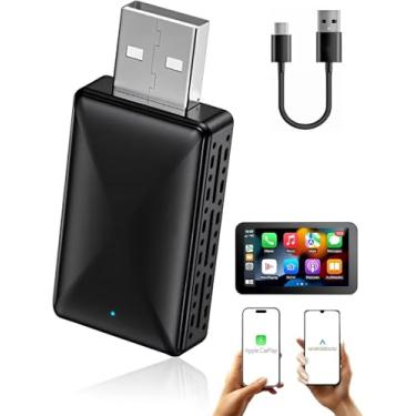 Imagem de Bahkol Adaptador Sem Fio 2 em 1, Carplay e Android Auto, Compatível com a Maioria dos Carros, Estável e Rápido, Fácil de Transportar