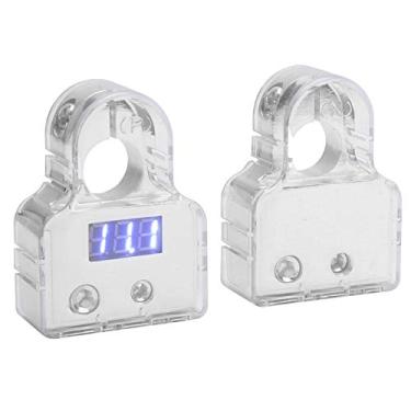 Imagem de Kit de Conectores de Terminal da Bateria do Carro Com Exibição de Voltímetro Digital, Padrão 0/4/8/10 AWG, Prata (B (prata))