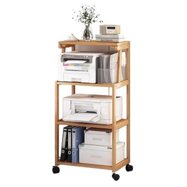 Imagem de LICONG-2020 Suporte de impressora, copiadora, organizador de arquivos, prateleiras, prateleiras, impressoras, chão, escritório, multicamadas, suporte móvel para impressora (cor: B)