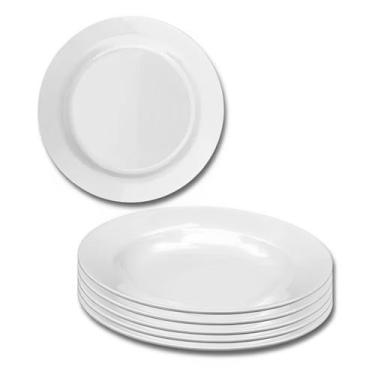 Imagem de Kit 6 Unidades Prato Fundo Melamina Redondo 25 cm - Bestfer