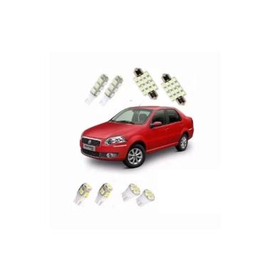 Imagem de Kit Lâmpadas Led Fiat Siena G4 Teto Placa Ré Farolete