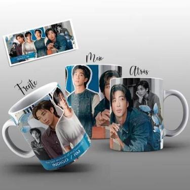 Imagem de Caneca Indigo RM - Kim Nam-joon - Coleção colagem 2023 - BTS - KPOP - 