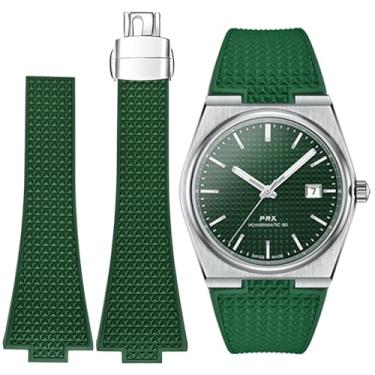 Imagem de Stanchev Pulseira para Tissot PRX, pulseira de fecho dobrável para Tissot PRX Powermatic 80, corte no tamanho 11/12 mm para relógio Tissot PRX Series Watch 35 mm e 40 mm (Amry Green, 40 mm)