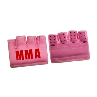 Imagem de Colaxi Luvas de boxe de MMA guardas suor absorvendo luvas de leves meia luva para muay thai taekwondo karatê sanda sparring, Rosa