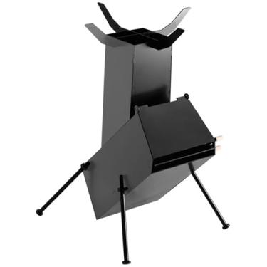 Imagem de Fogão Rocket, Mini Fogão a Lenha Portátil, Fogão para Churrasco de Acampamento ao Ar Livre no Quintal, Fogão para Acampamento de Alta Resistência, Cozinha para Churrasco ao Ar Livre