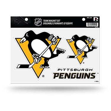Imagem de Rico Industries Conjunto de folhas de imãs da equipe NHL Pittsburgh Penguins, 21,5 x 28 cm