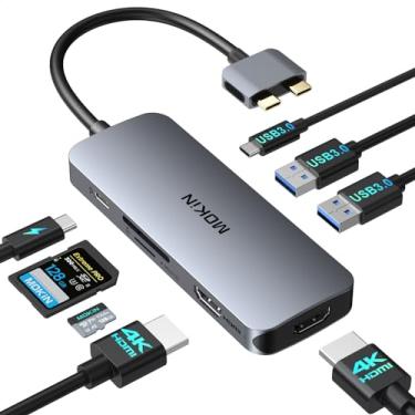 Imagem de Estação de ancoragem para MacBook Pro Air, estação de ancoragem USB C, monitor duplo, adaptador HDMI para Mac MacBook Pro com 2 HDMI (4K @60Hz), 3 USB3.0, leitor de cartão SD TF e porta USB C 100W PD