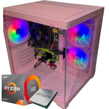 Imagem de Pc Gamer Rosa Aquario AMD Ryzen, com 16GB ddr4, SSD Sata 480Gb, Fonte 500w - PROCESSADOR A ESCOLHER (RYZEN 7 5700G)