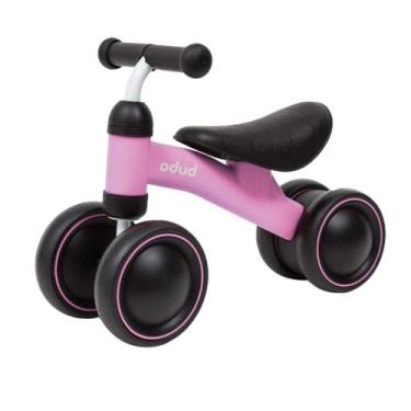 Imagem de Bicicleta de Equilíbrio Infantil Buba 4 Rodas Azul Rosa Sem Pedal para