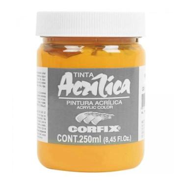 Imagem de Tinta Acrílica 250ml G1 124 Amarelo Cadmio Escuro Corfix, 124 - AMAREL